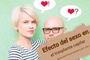 Efecto del sexo en el trasplante capilar, Pareja sobre un fondo verde claro hombre calvo y mujer rubia pensando.