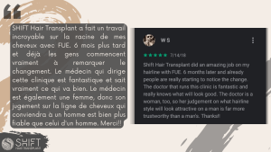 Avis de greffe de cheveux avec SHIFT Hair en Turquie 27 3